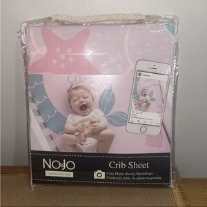 NEW NoJo Sugar Reef Mermaid Cotton Crib Sheet NIB A Little Mermaid Sleeps Here